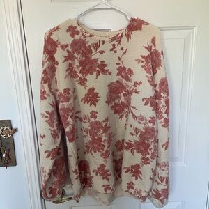 Elegant Floral Crew Neck Sweater